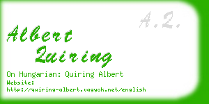 albert quiring business card